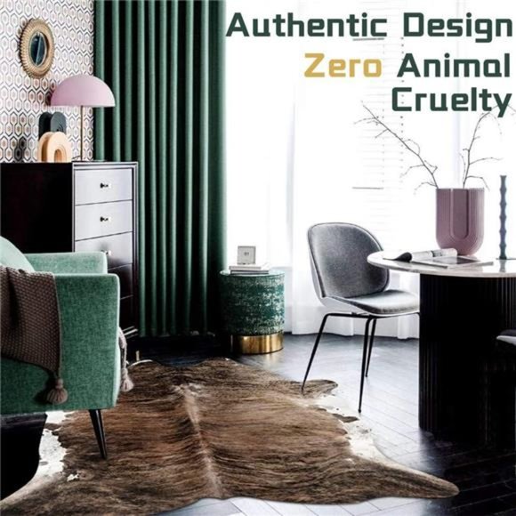 Faux Cowhide Rug Cow Print Rug Living Room AreaRug Brown Floor Cover CowHide Rug - Picture 6 of 6